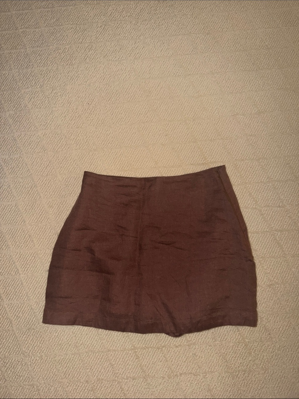 l*space Brown Linen Mini Skirt